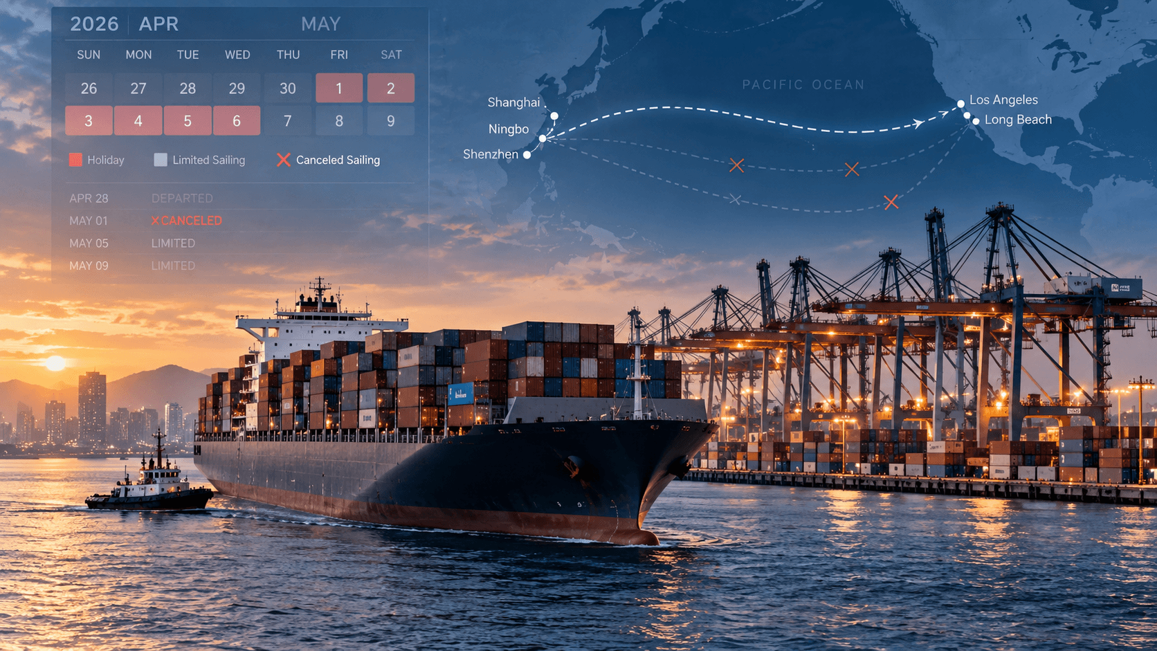 Golden Week 2026 Blank Sailings: Transpacific Space Is Tightening