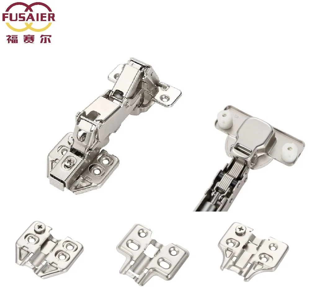 Two nickel plated 165 degree hinges with mounting plates
