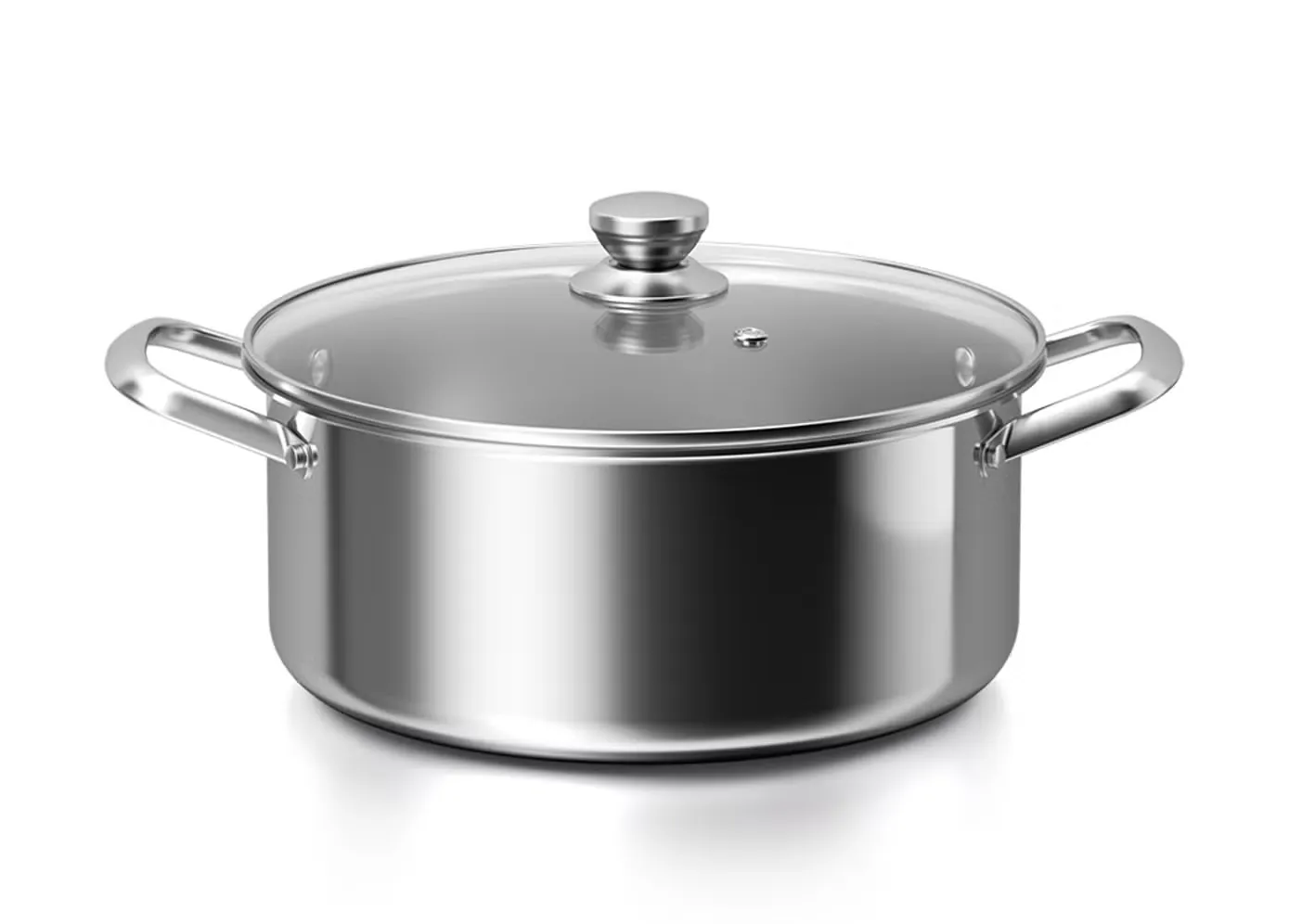 Stainless steel casserole with glass lid
