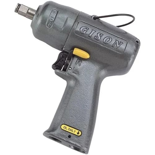 Gray 3/8 inch pneumatic impact wrench with pistol grip