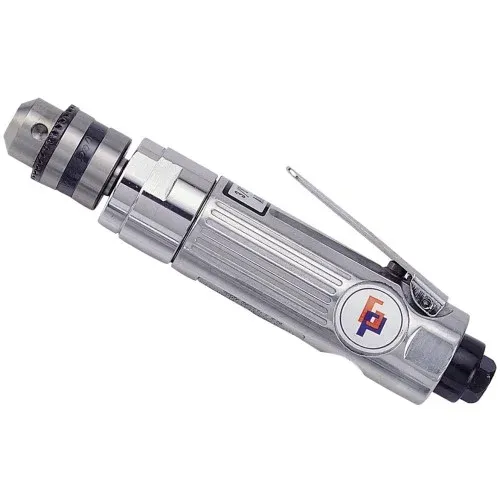 Silver pneumatic straight drill with keyed chuck