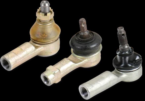 Three tie rod ends with rubber dust covers