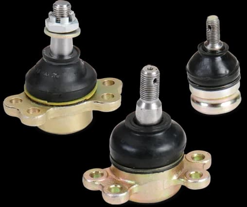 Suspension ball joints with rubber dust covers and flanges