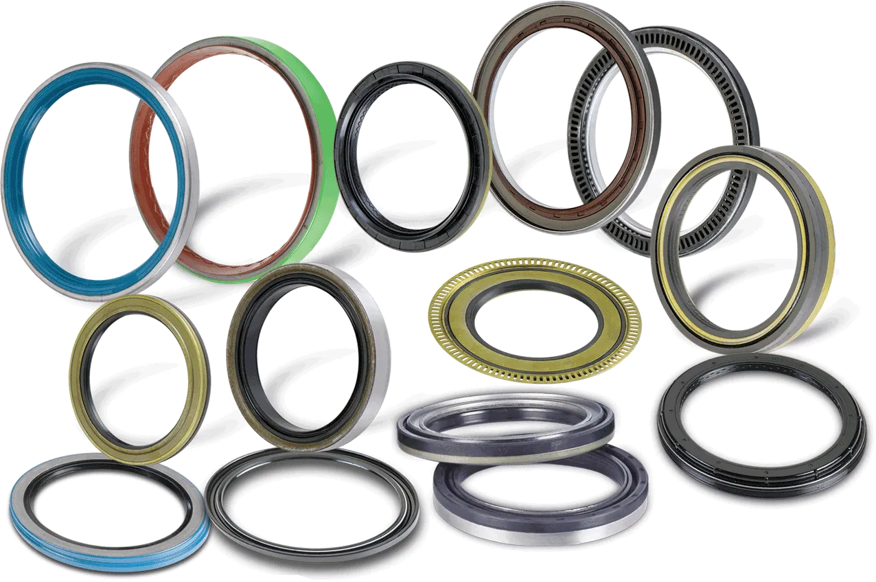 Assortment of rubber oil seals in several colors