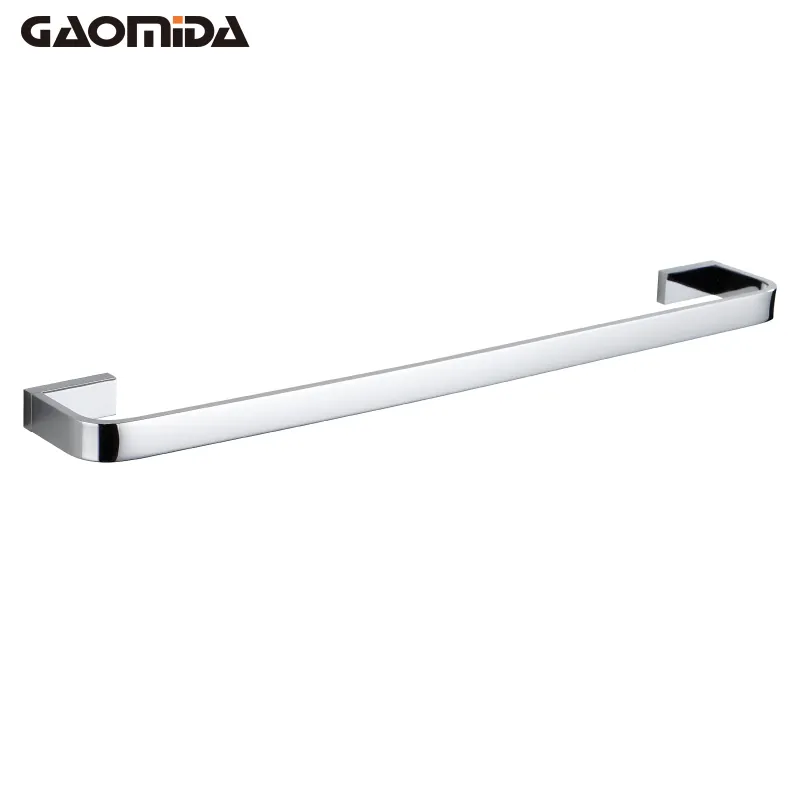 Chrome single towel bar with square end brackets