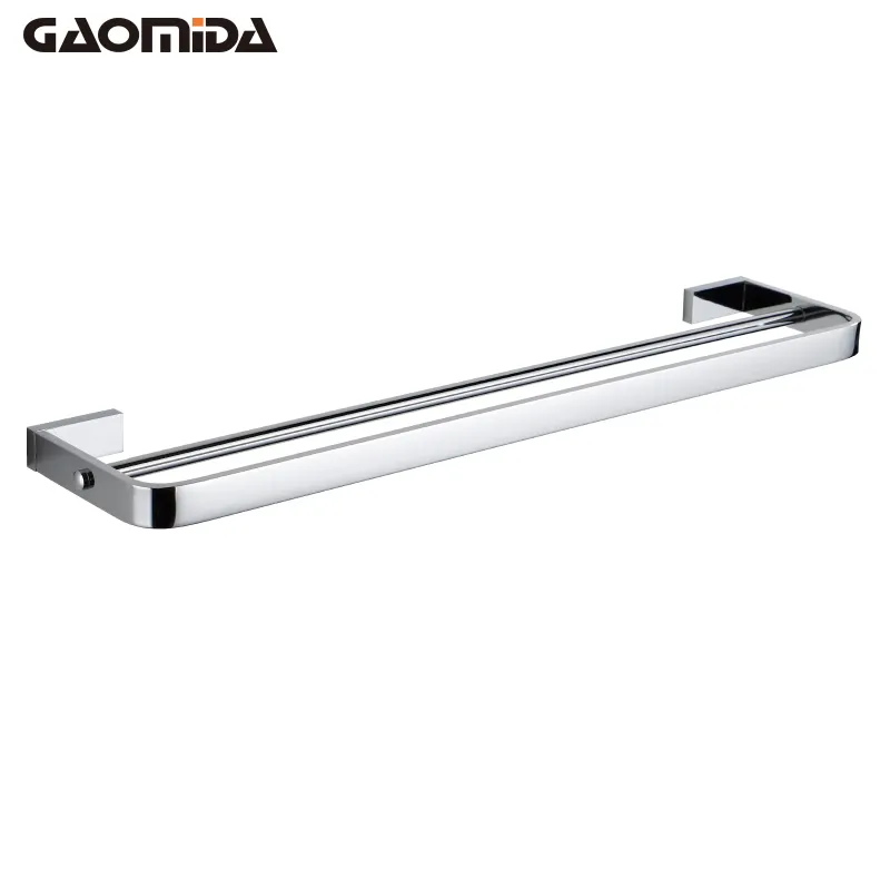 Chrome double towel bar with square end brackets