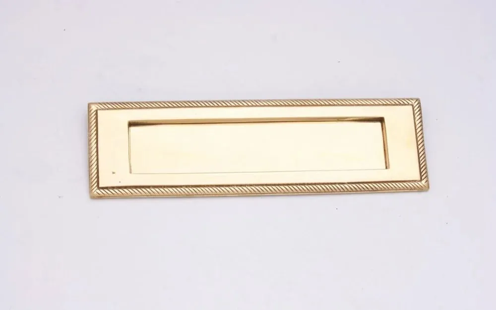 Polished brass rectangular letter plate