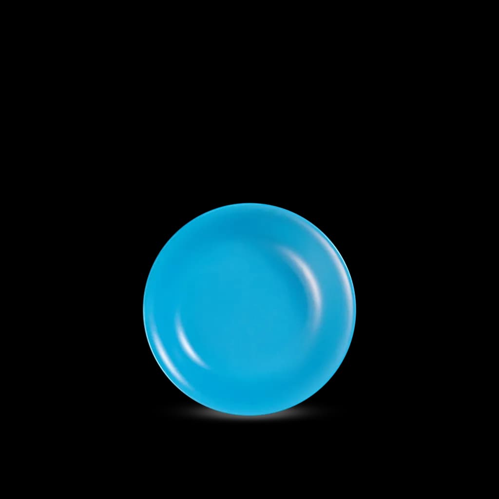 Turquoise glazed deep porcelain plate