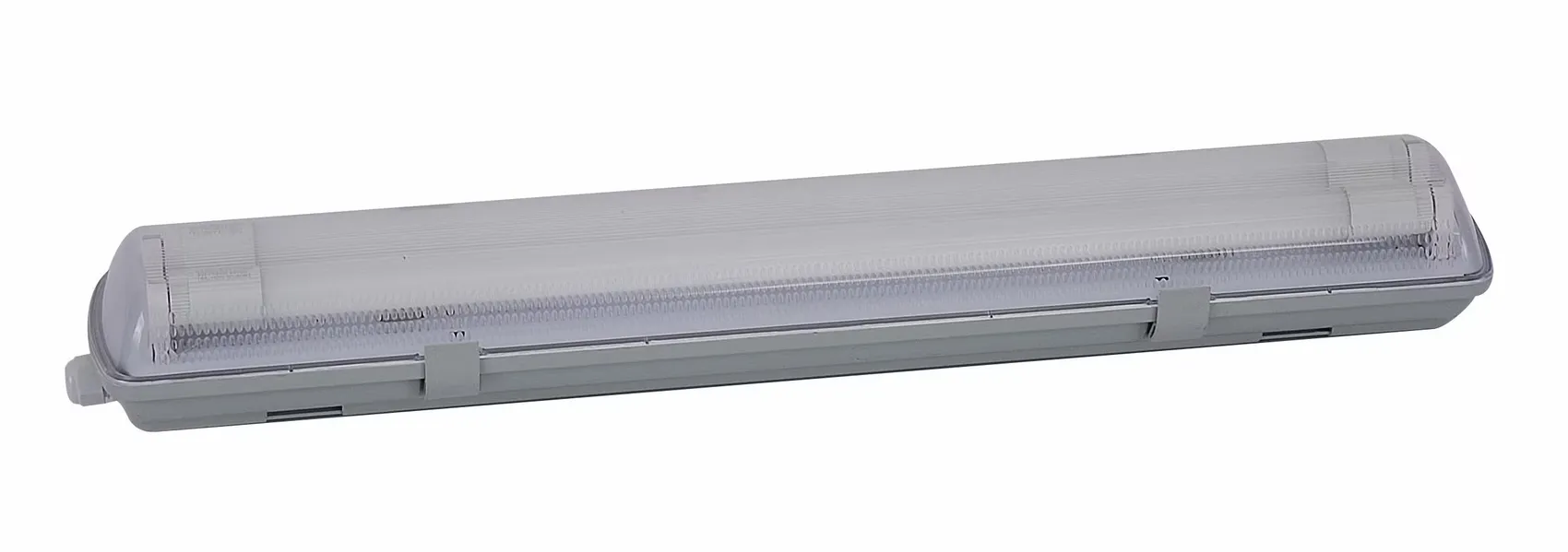 Slim LED tri-proof light fitting with grey housing