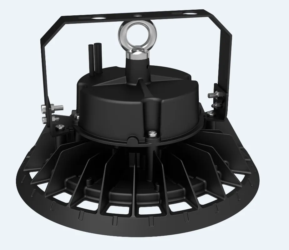 LED high bay light with a bracket and ring