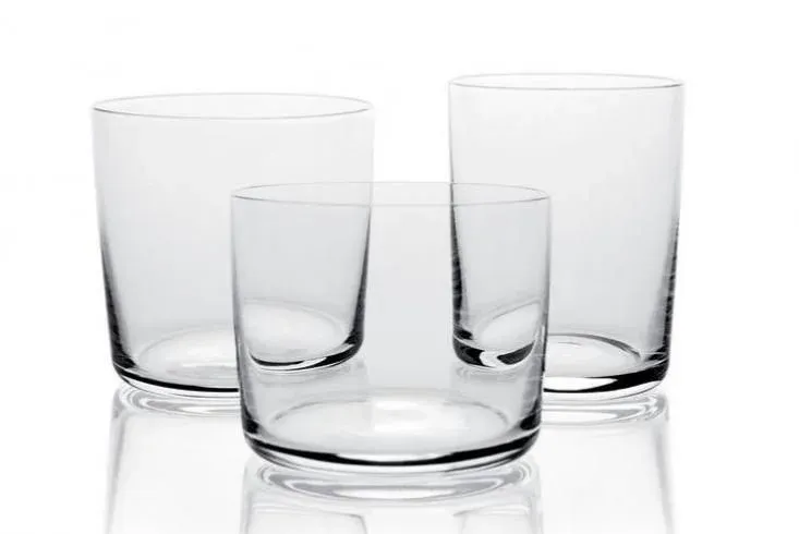 Three clear drinking tumblers