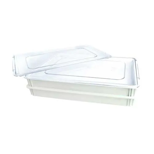 White dough box with a clear lid